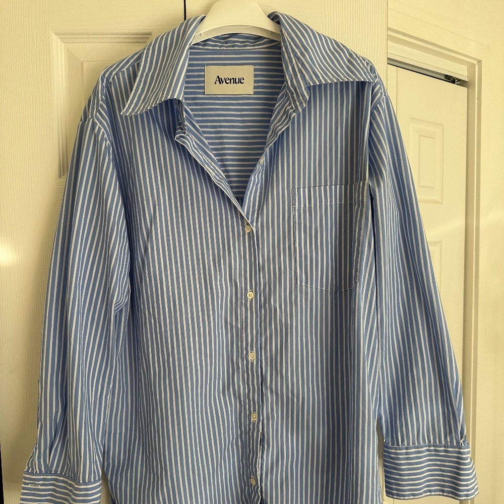 Avenue The Label Striped Blue Shirt